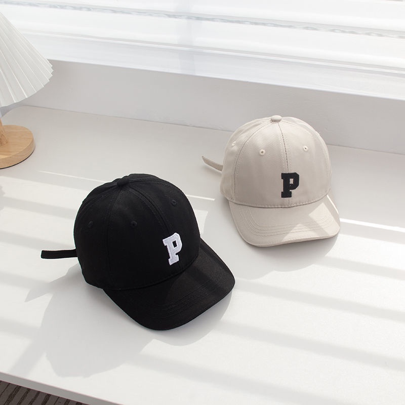Mũ lưỡi trai thêu chữ P thời trang xuân hè cho bé