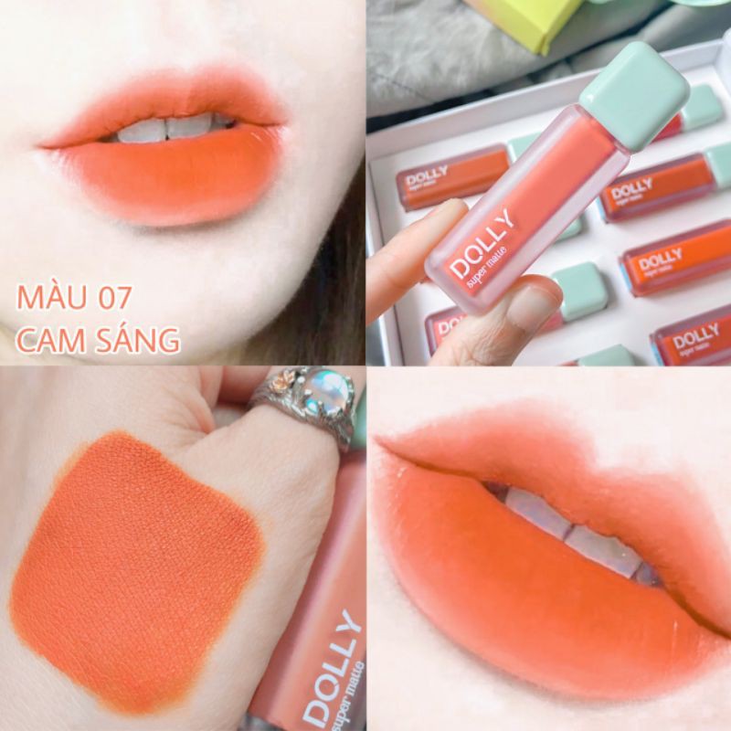 NEW Trend [ 07 Cam Sáng ] Son Kem Lì Dolly Super Matte Không Chì Màu Cam Sáng | BigBuy360 - bigbuy360.vn