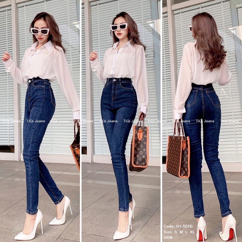 (Size Đại 32~36) Quần Dài Jean Trơn Xanh Đá Đậm - Hàng Vnxk Siêu Co Giãn- Phom TO
