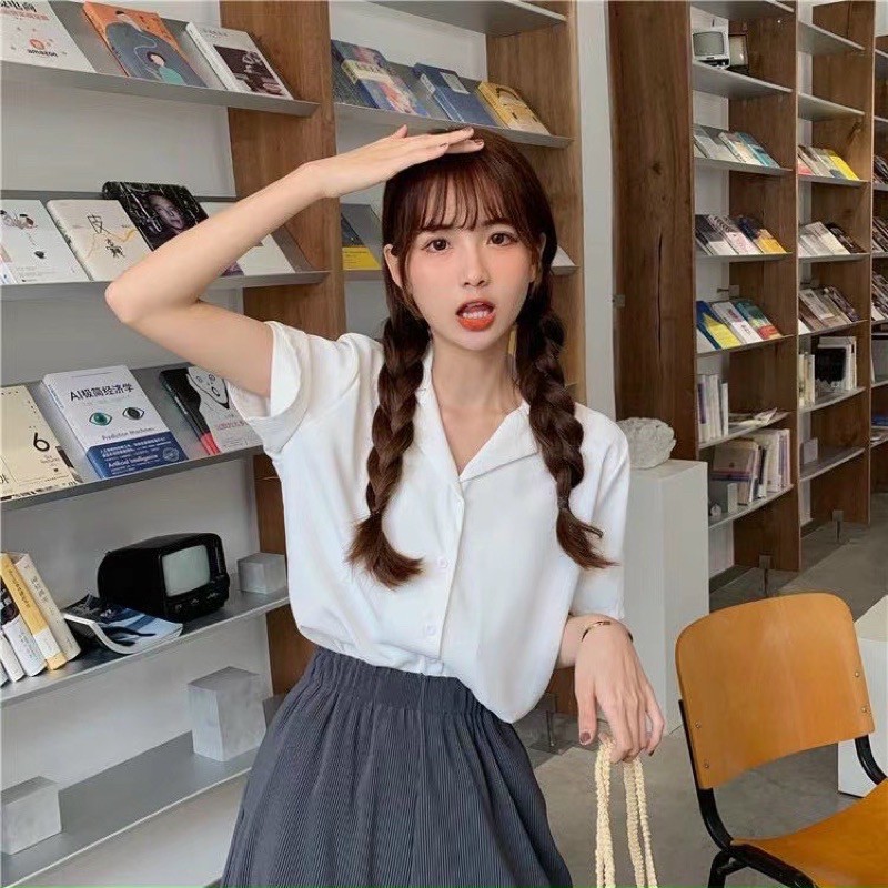 Áo sơ mi cổ vest chất vải lụa tay ngắn hàng quảng châu cao cấp nhiều màu | BigBuy360 - bigbuy360.vn