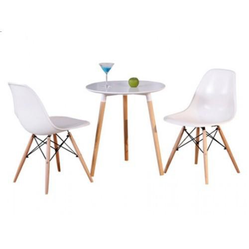 Bàn Tròn Trang Trí EAMES Hàng Nhập Khẩu, Mặt Gỗ MDF, Chân Gỗ Chắc Chắn - Bàn Cafe, Bàn Uống Trà Kiểu Dáng Trang Nhã