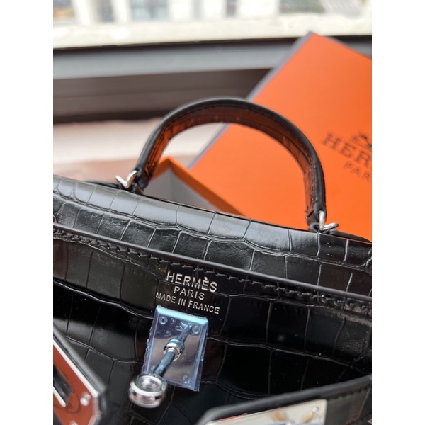 Túi xách nữ HM Kelly mini vân cá sấu size 19