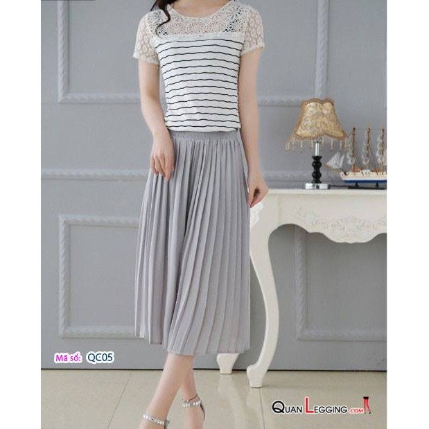 Váy quần xếp ly, quần ống rộng xếp ly, Culottes xếp ly -QC05 | BigBuy360 - bigbuy360.vn