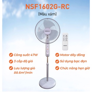 Quạt đứng có remote nanoco nsf1602g-rc