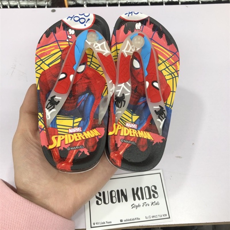 Dép tông cho bé trai SBDE24 sz 24-35 dép xỏ ngón cho bé hình siêu nhân nhẹ chống trơn  SUBIN kid