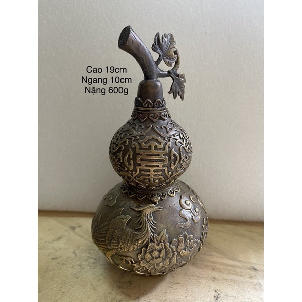 hồ lô chim phụng uốn quanh bằng đồng
