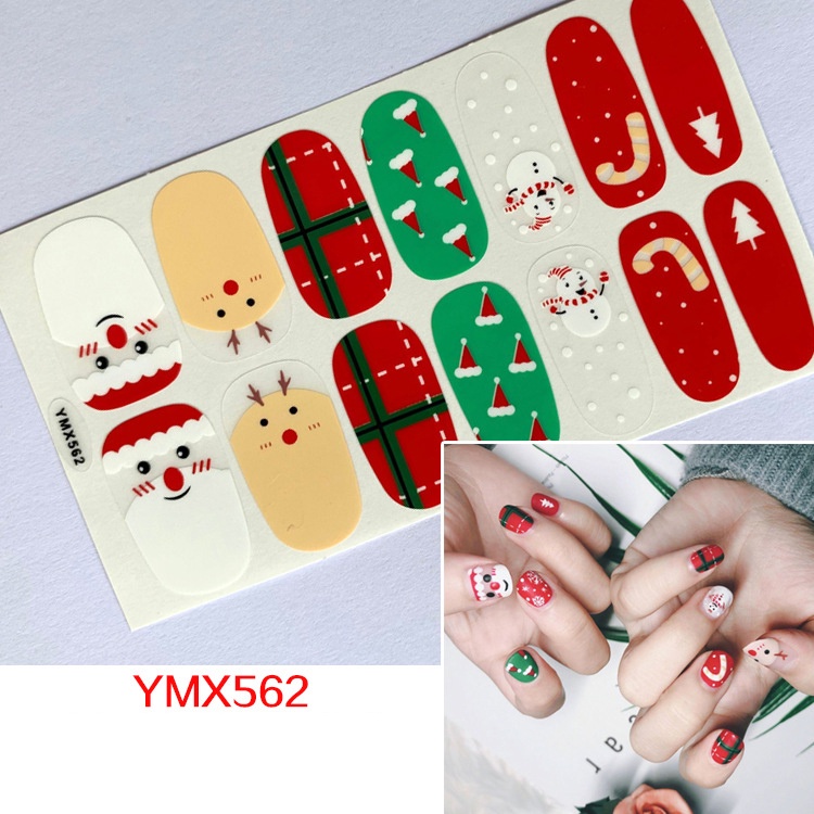 Bộ nail sticker dán móng tay trang trí nghệ thuật 3D dịp Noel giáng sinh xinh xắn YMX532-562 chống thấm nước