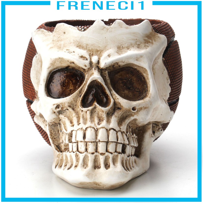 Giá Đỡ Cốc / Cọ Trang Điểm Để Bàn Hình Đầu Lâu Bóng Rổ Freneci1