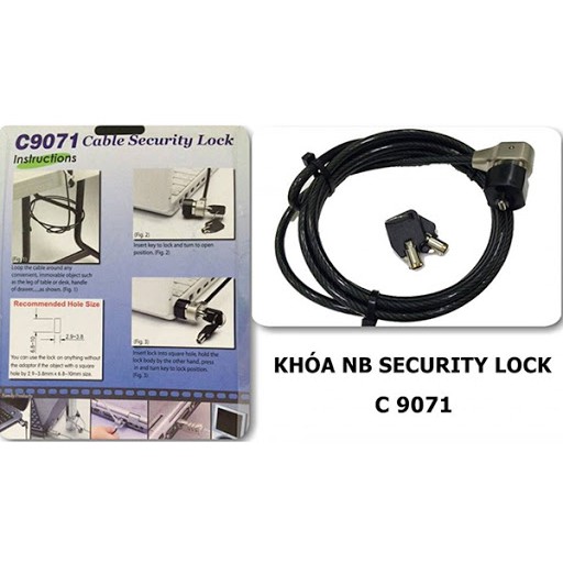 Khóa chìa Laptop Security Lock C 9071 bảo vệ Laptop không bị mát cắp khi trưng bày khe khóa tiêu chuẩn