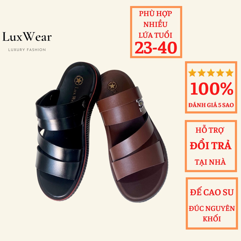 Dép Da Nam Thời Trang Đế Cao Su Đúc Nguyên Khối Cao Cấp-DDTT