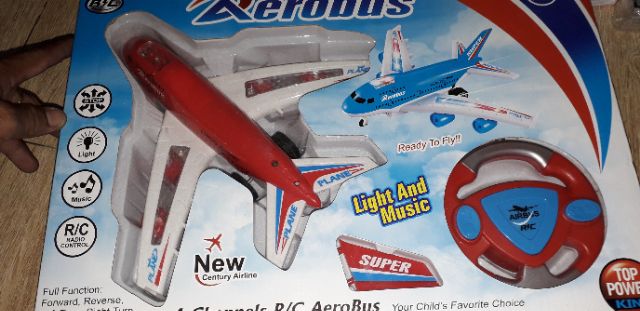 Máy bay mô hình chạy PIN chạy 4 hướng có nhạc và đèn Led rất đẹp ( tặng kèm PIN)