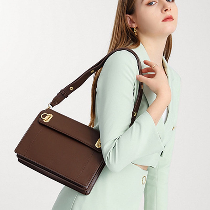 Túi đeo vai IELGY cỡ lớn có khóa tròn chất lượng cao thời trang cho nữ