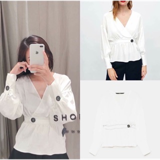 #zara ÁO SƠMI TRắNG KHUY