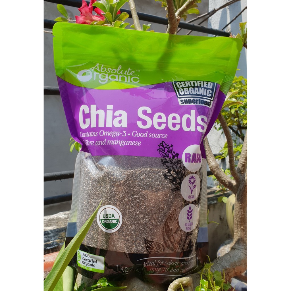 Hạt Chia Úc Absolute Organic Chia Seeds 1kg (Mẫu mới)
