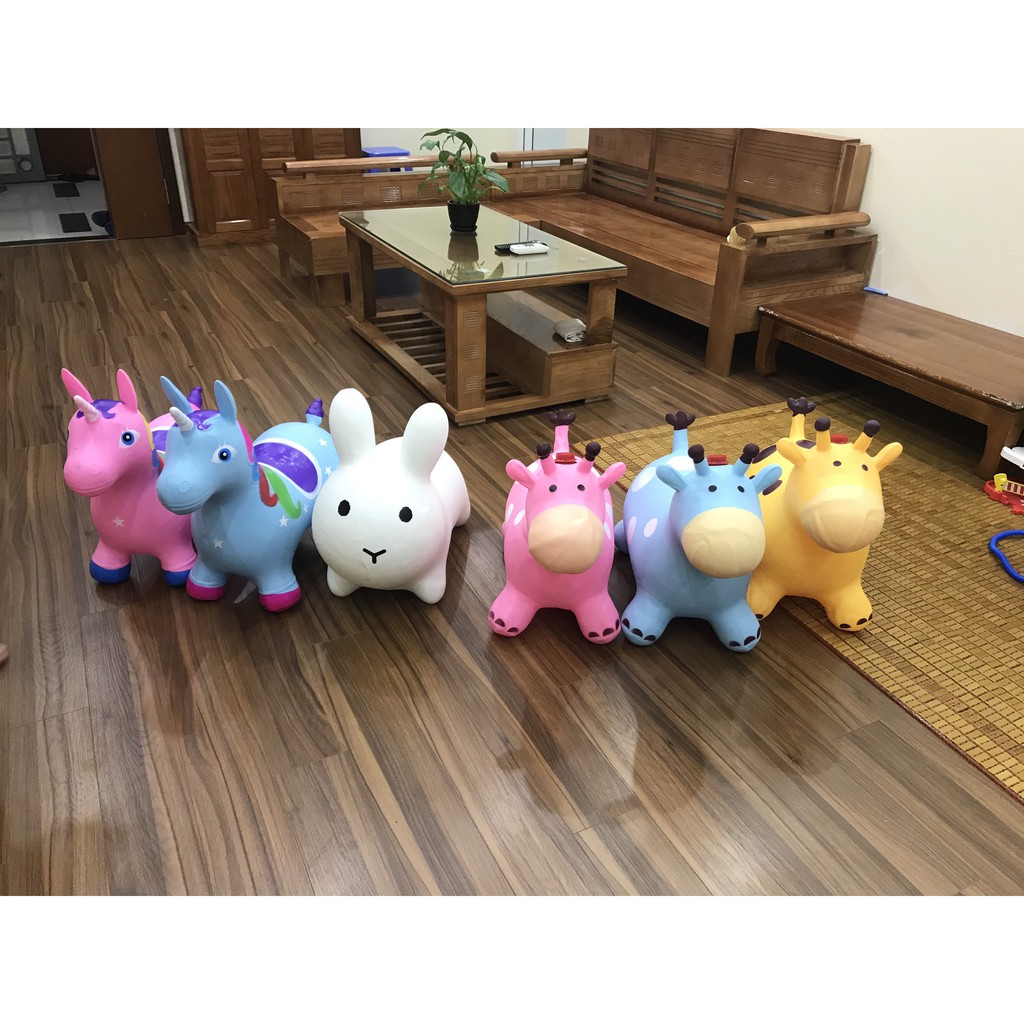 Thú nhún bơm hơi / đồ chơi thú nhún  cao su bé thỏa sức nhún nhảy