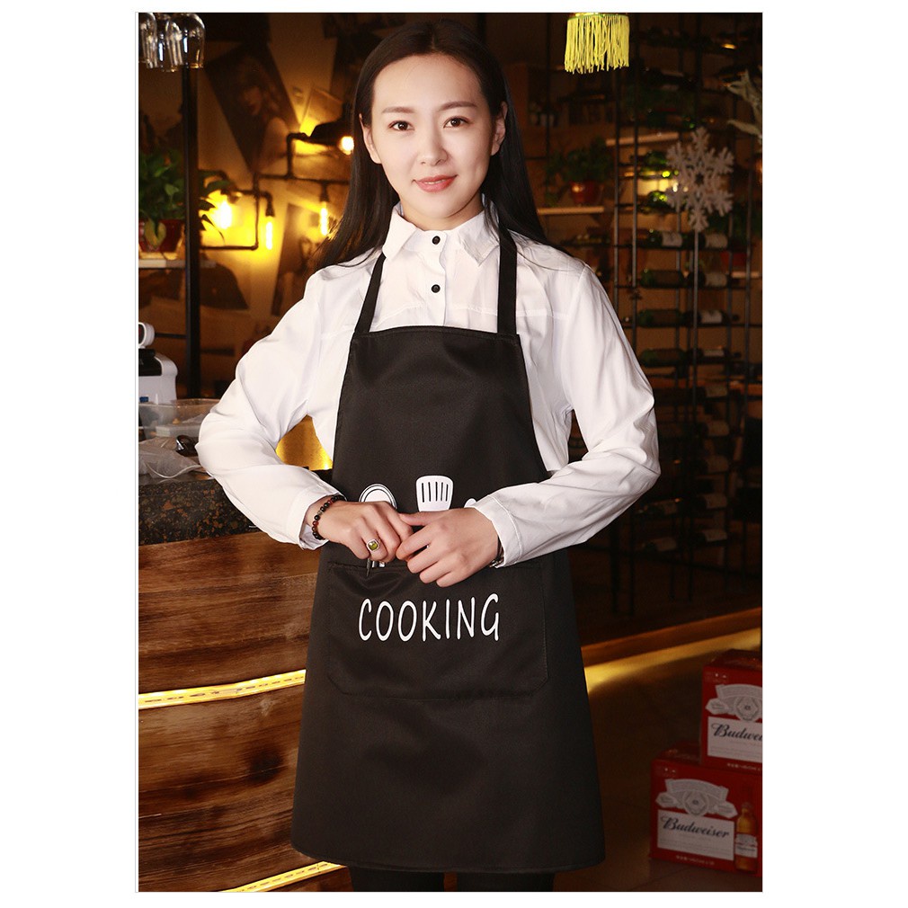 MVP1336 Tạp dề Cooking, có túi đựng và lau tay, làm bếp, pha chế, phục vụ, bán cafe dễ thương, chống thấm nước