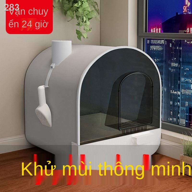 【hàng mới】Hộp đựng phân mèo kèm theo đầy đủ ngoại cỡ lưới chống mùi hôi nhà vệ sinh cho loại ngăn kéo màu đỏ cát bắn tu