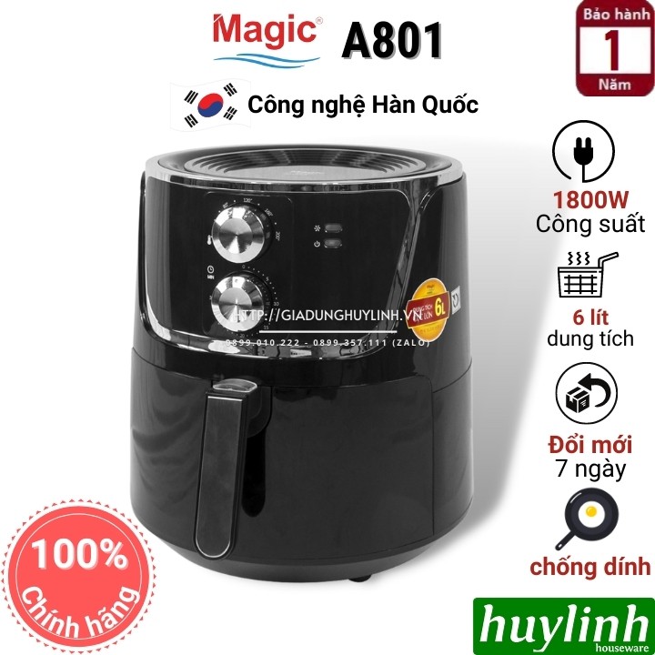 Nồi chiên không dầu Magic Korea A801 - 6 lít - 1800W