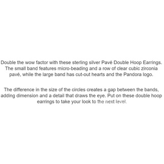 Bông Tai Vòng Đôi Pandora pavé