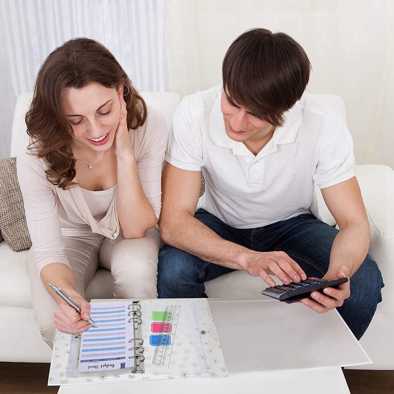 Sổ kiểm soát chi tiêu khổ A6 bìa PVC có vòng cố định bỏ túi tiện dụng