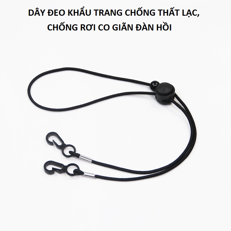 Dây đeo khẩu trang 7 màu tùy chọn, co giãn đàn hồi chống thất lạc ,chống rơi có nút điều chỉnh độ ôm