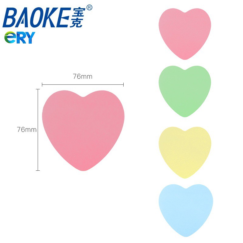 Giấy ghi chú hình trái tim 4 màu Pastel - Macaron Sticky Note 100 tờ TZ2006 - TZ2017
