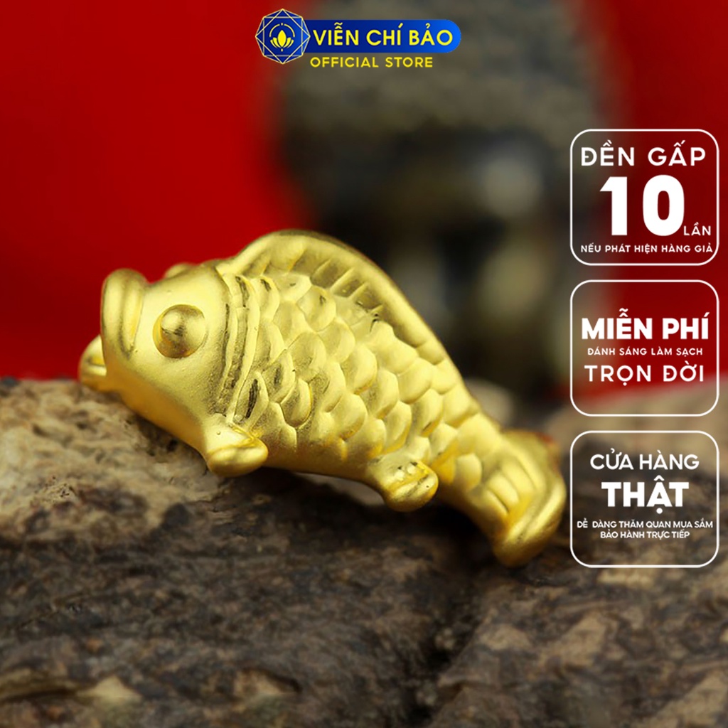 Charm vàng Kim ngư chất liệu bạc 24K thời trang phụ kiện trang sức thương hiệu Viễn Chí Bảo C240058