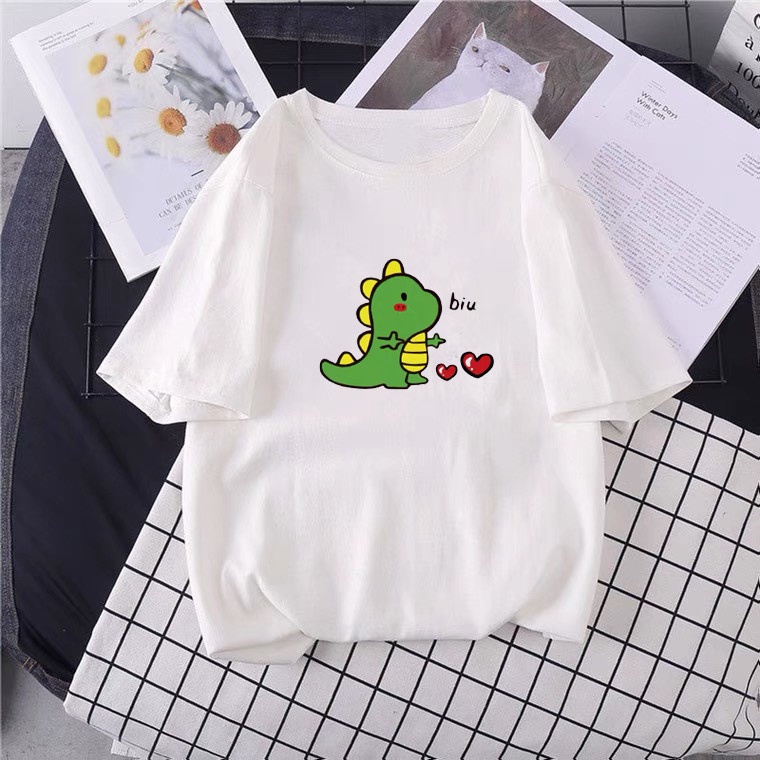 ÁO THUN TAY LỠ UNISEX NAM NỮ IN KHỦNG LONG BIU CỰC ĐẸP
