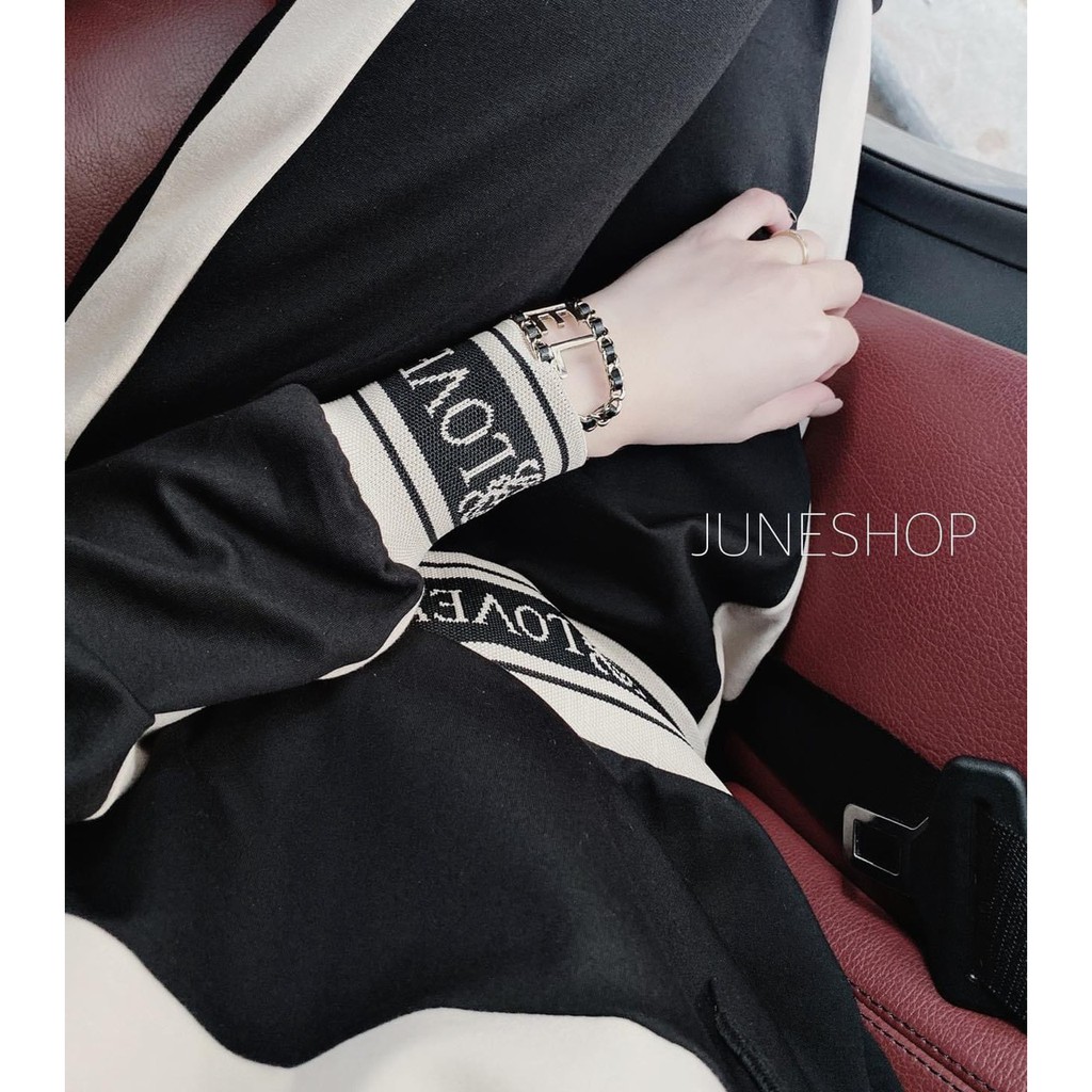 BÁN SỈ BỘ ĐEN PHỐI BE LOVEW BO CHUN CHỮ CHO NỮ BN27 | BigBuy360 - bigbuy360.vn