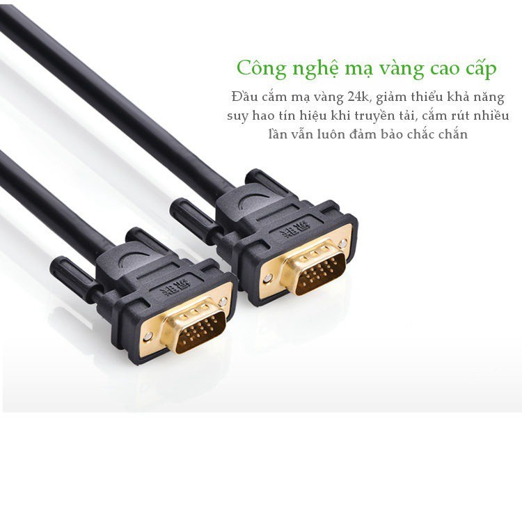 Cáp màn hình VGA chống nhiễu dài 2M Ugreen 11646-hang-chinh-hang