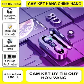 [Free Ship] Tai Nghe Amoi F9S Bluetooth 5.0 Kiêm Sạc Dự Phòng 2000mAh Điều Khiển Cảm Ứng, Màn Led Báo Pin, Chống Nước...