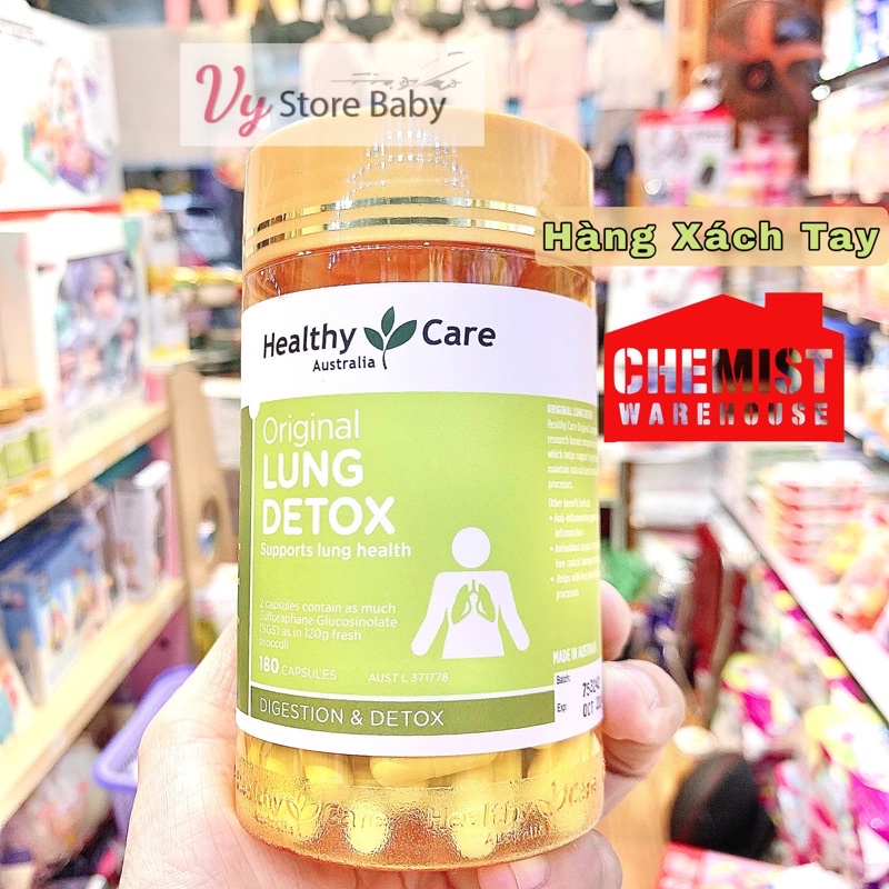 Viên Uống Thải Độc Phổi Healthy Care Lung Detox của Úc