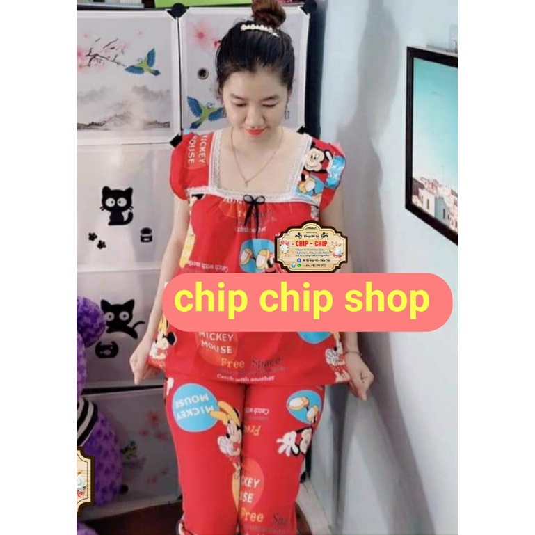 ❤️SIÊU DỄ THƯƠNG❤️Đồ bộ  mặc nhà,  mềm mịn mát chipchip90 M0063