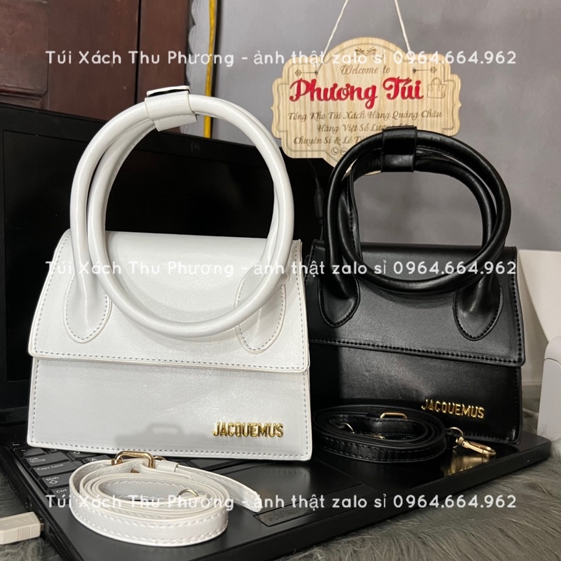 Túi Xách Nữ, Túi Kẹp Nách Đeo Chéo Quai Xoắn Cầm Tay Size 19 Đính Logo Nổi Sang Chảnh Da Mềm Mịn