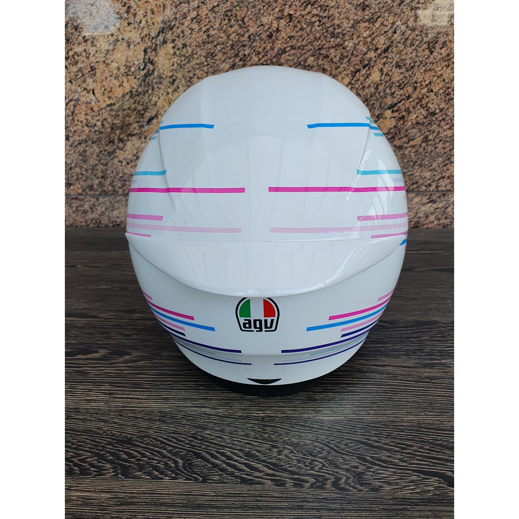 Nón K3 SV AGV ASIA FIT SAKURA PEARL WHITE/PURPLE