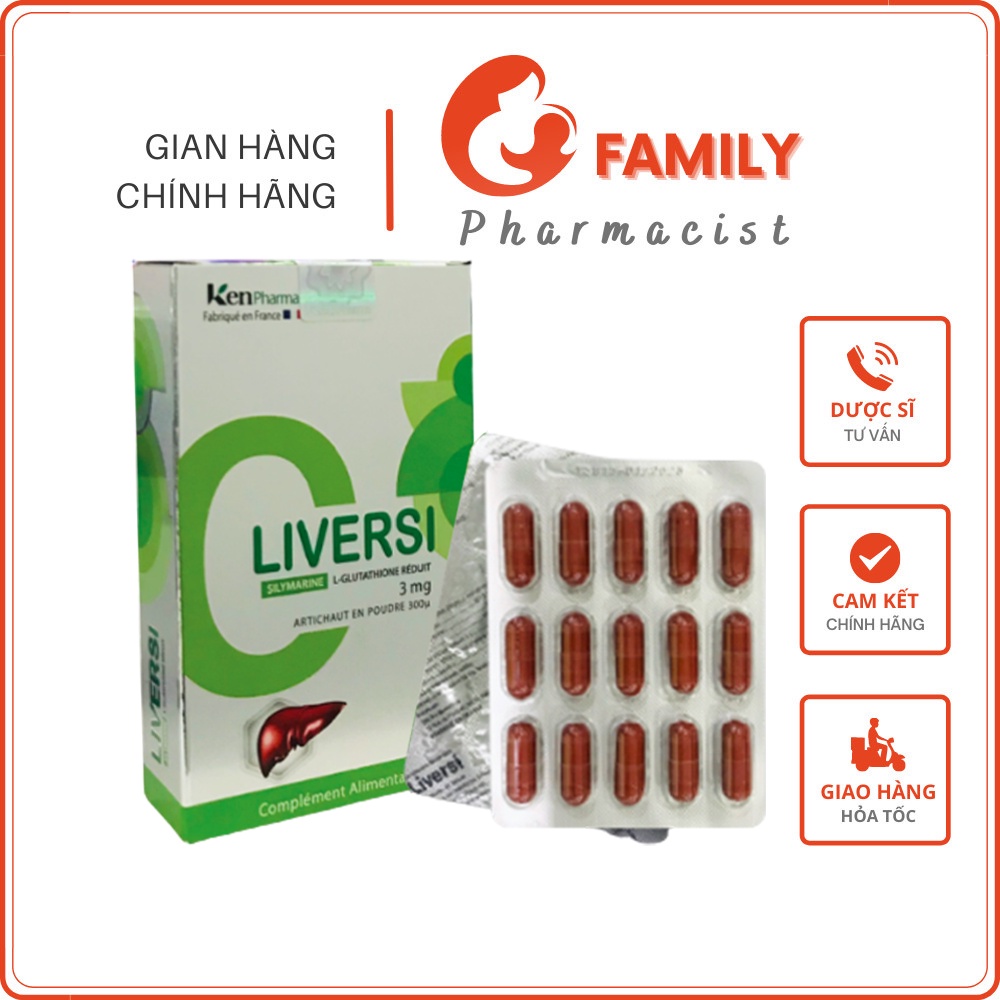 LIVERSI 30 viên - Bổ gan, tăng cường chức năng giải độc gan