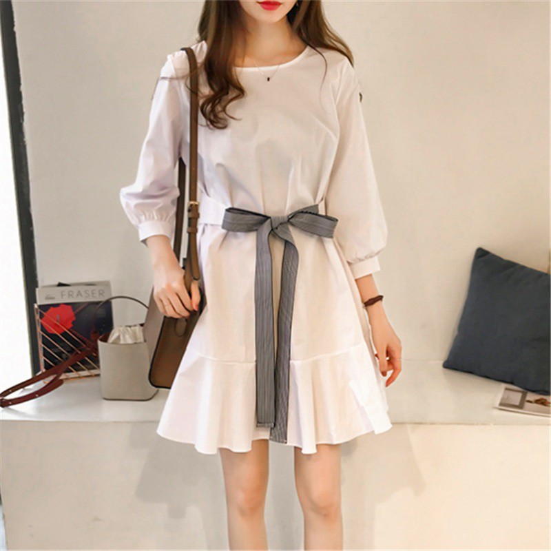 Váy nữ ❤FREESHIP ❤Váy nữ tay dài - chất thô đũi mềm, cột nơ 2 kiểu - công sở, đi tiệc siêu trẻ trung | BigBuy360 - bigbuy360.vn