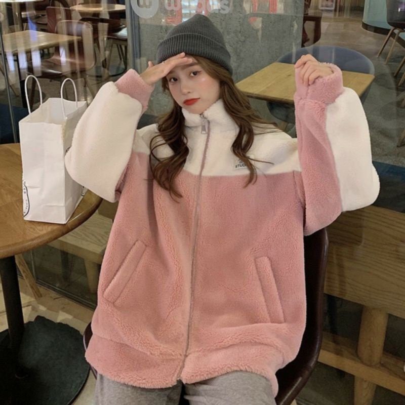 Áo Khoác Lông Logo JEONG Phối Màu | BigBuy360 - bigbuy360.vn