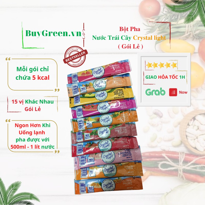 🆕Có sẵn - GÓI LẺ🆕BỘT PHA NƯỚC TRÁI CÂY 💯 CHO NGƯỜI ĂN KIÊNG , KETO , GYM GIẢI KHÁT 🧧Crystal light 🧧 | BigBuy360 - bigbuy360.vn