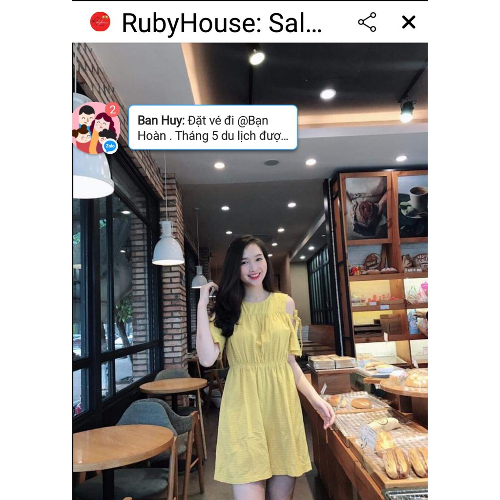 ( hot sale-duy nhất)JUM ĐŨI HỞ VAI BUỘC NƠ  VÀNG SIÊU HOT- Hàng thiết kế RUBY STORE