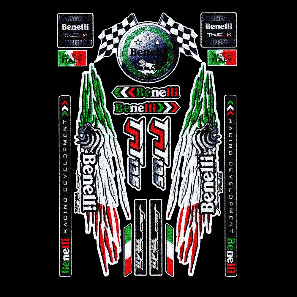 Bộ nhãn dán trang trí xe máy Benelli 600 300 250 302 bằng da nylon phản quang 3D