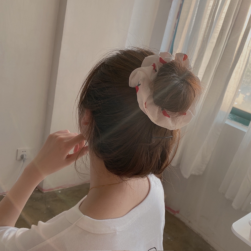 [Mã FAMAYFA giảm 10K đơn 50K] INS Scrunchies Hàn Quốc Dâu Cột Tóc Scrunchie Nữ Chun Buộc Tóc Phụ Kiện Tóc