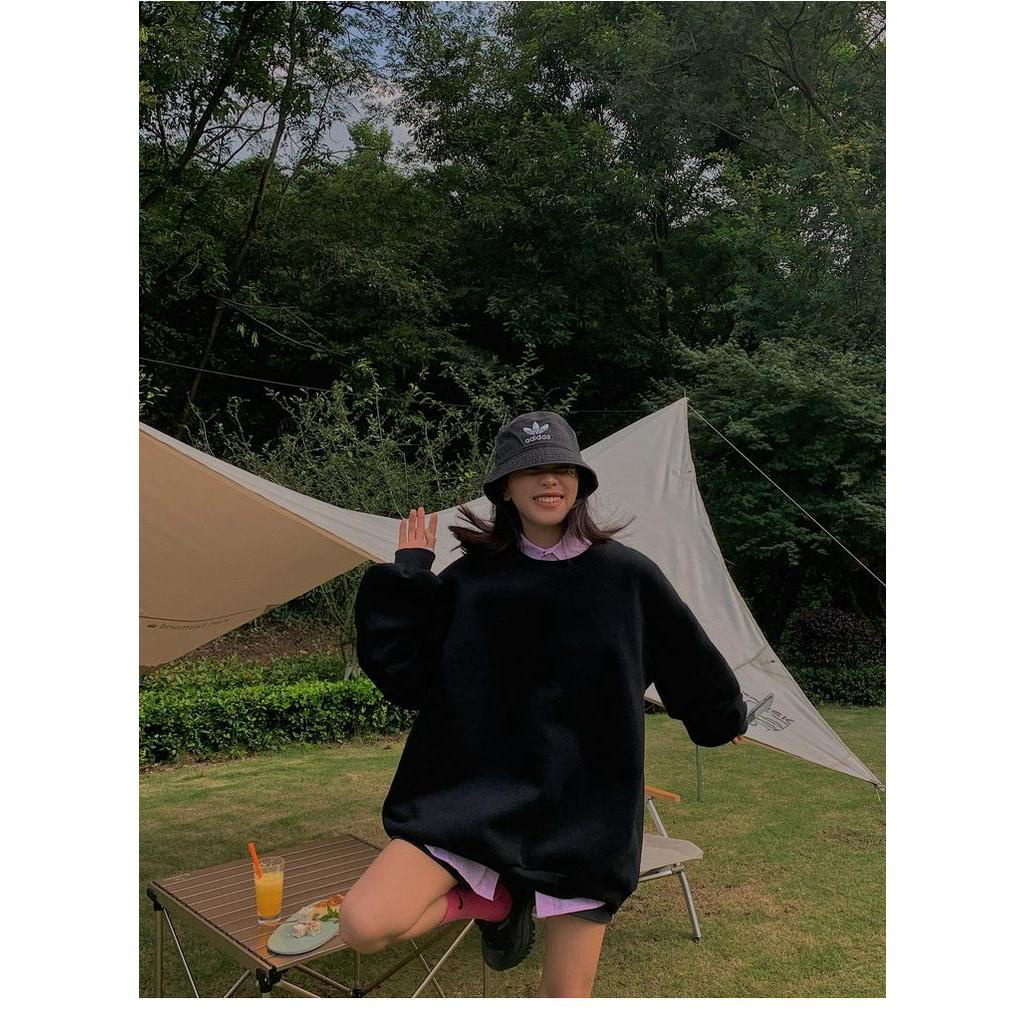 Áo Sweater Nữ Tay Dài Màu Trơn Phong Cách Hàn Quốc