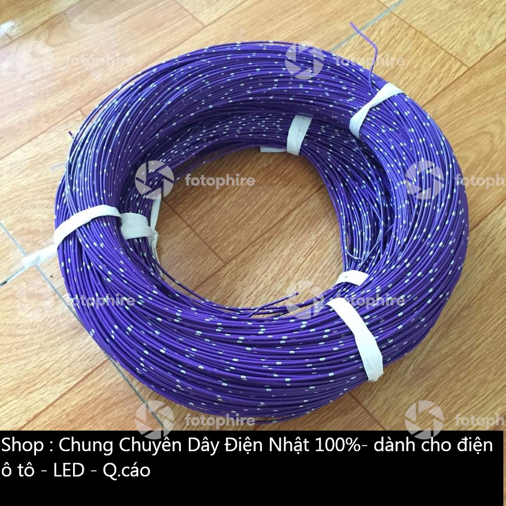 Dây điện nhật 0,85mm 100m màu tím , Chuyên cho điện ô tô