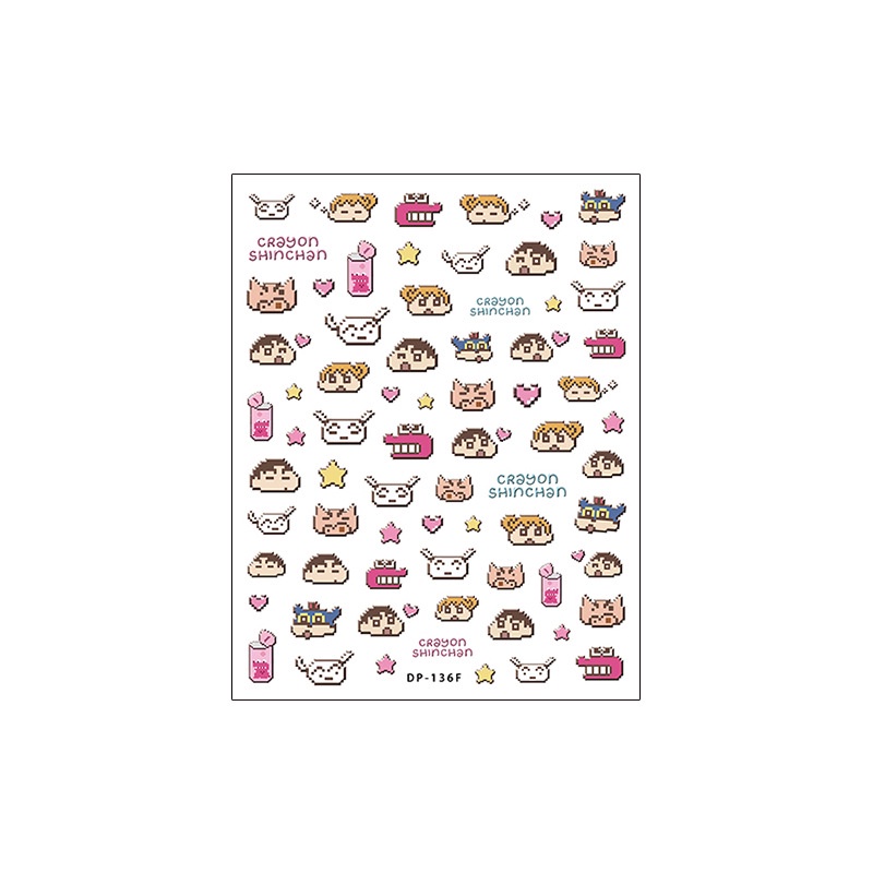 Hình Dán Móng Tay In Nổi Họa Tiết Cậu Bé Bút Chì Shin-Chan Dùng Trang Trí Móng Tay Có Thể Đeo Lại