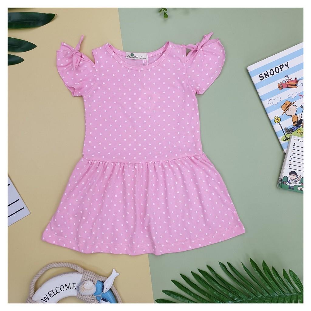 Váy bé gái chất cotton, đầm bé gái size 6-10 tuổi, đầm trẻ em SUNKIDS có nhiều màu