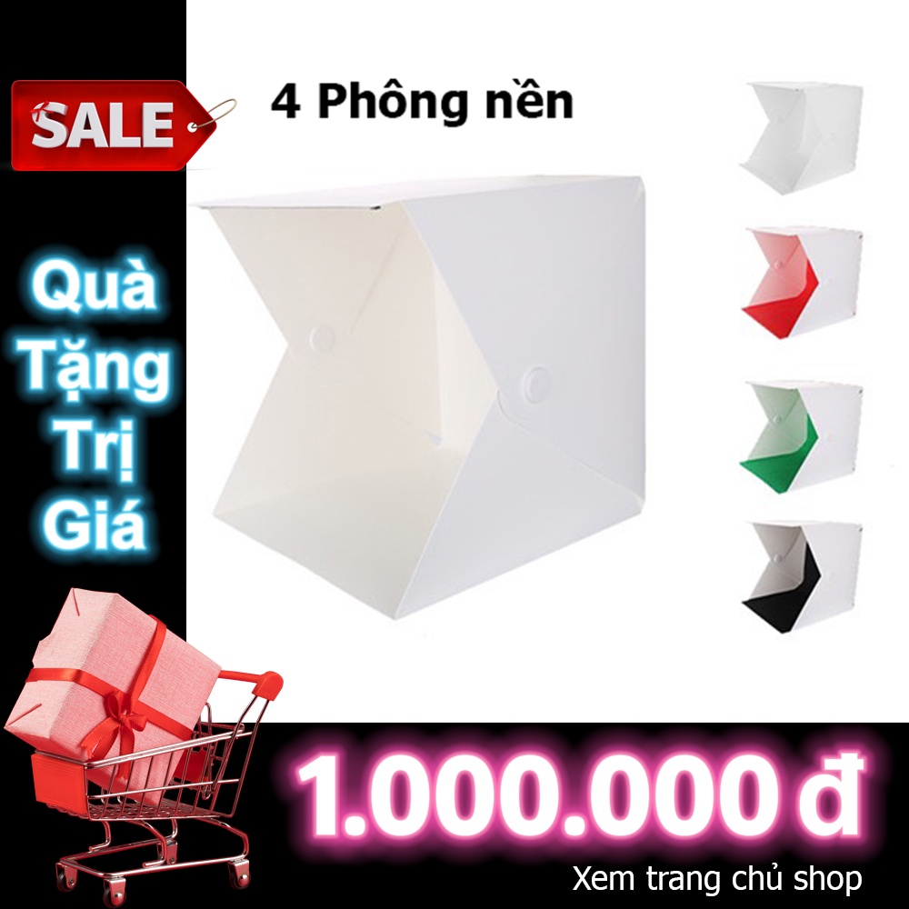 hộp chụp sản phẩm 40x40 hộp chụp sản phẩm Puluz 20x20 2 dãy đèn led siêu sáng