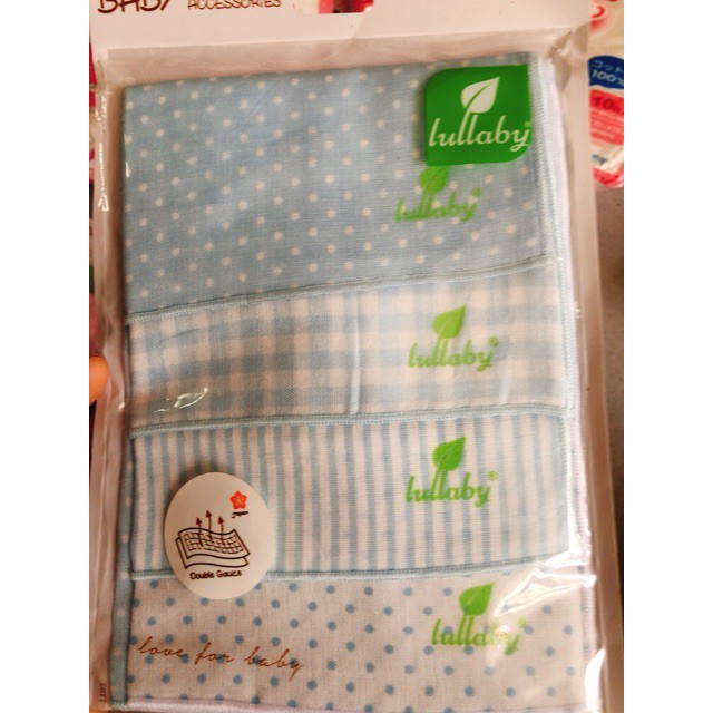 [Lullaby] Set 4 khăn xô cao cấp cho bé Lullaby (27x27cm)