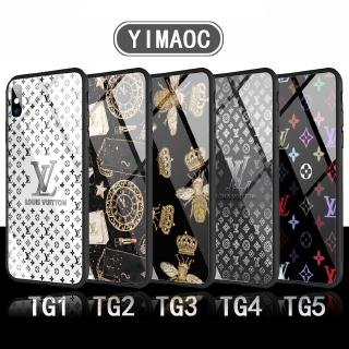 Ốp điện thoại mặt kính hình logo LV 199C cho OPPO A5 A9 2020 A1K A59 A83 Reno 2 2F Realme 3 5 Pro
