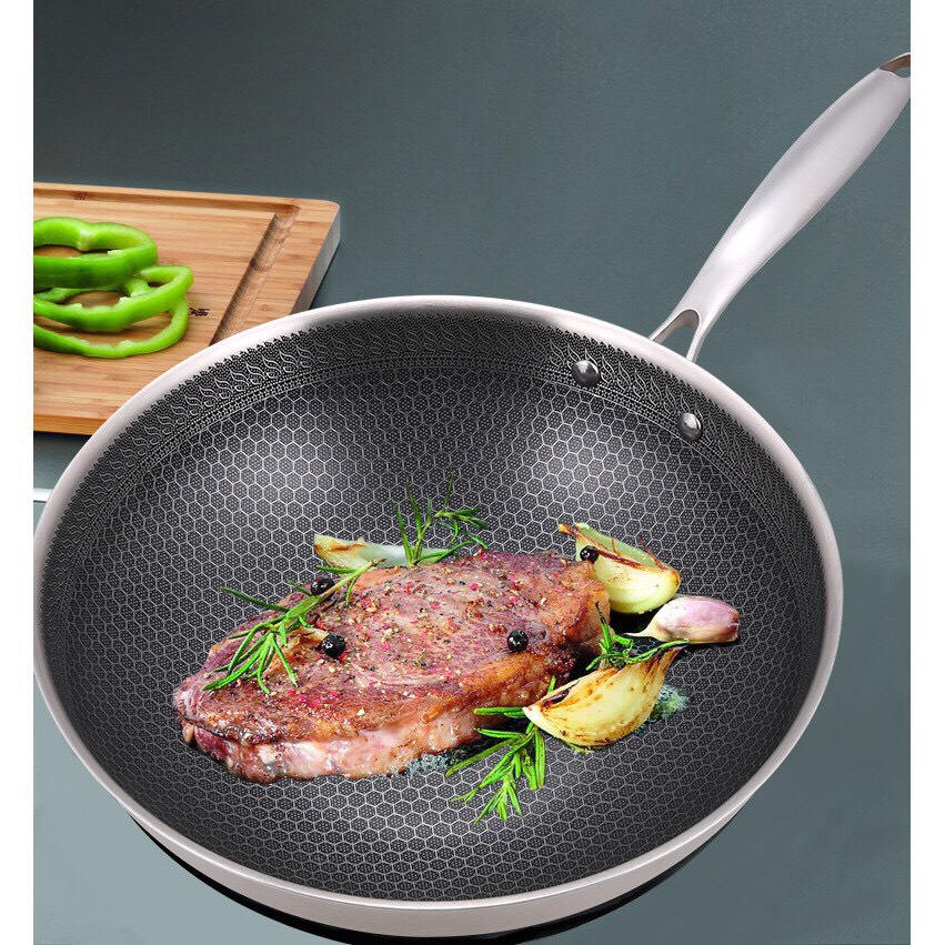 Chảo chống dính vân đá tổ ong 32cm hàng xịn - chảo chống dính tổ ong